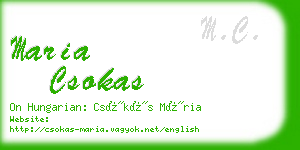 maria csokas business card
